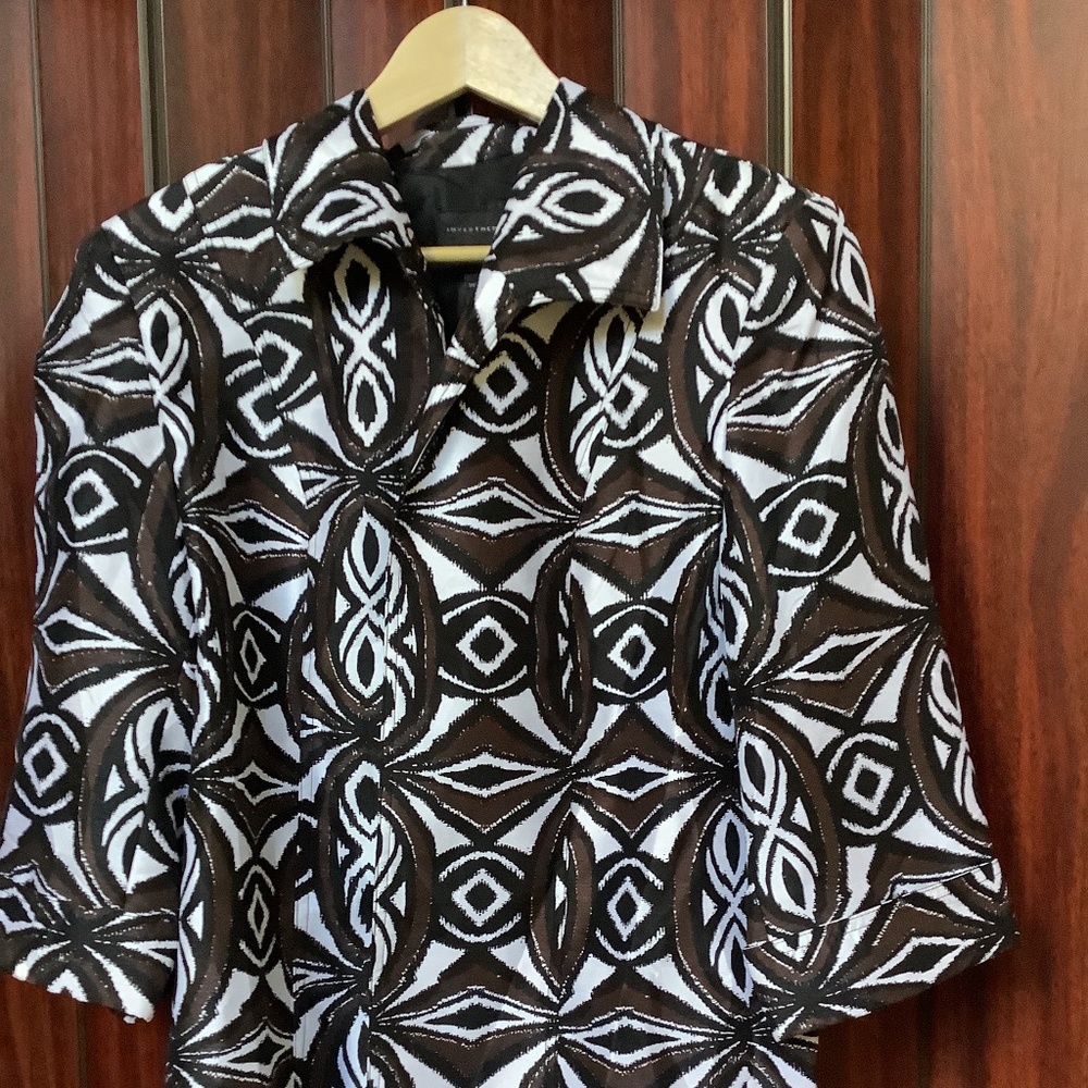 Black & white geometric patterned jacket